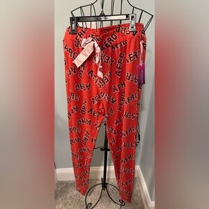 New Aeropostale Aero Red soft knit pajama pants women Extra Large XL Ribbon